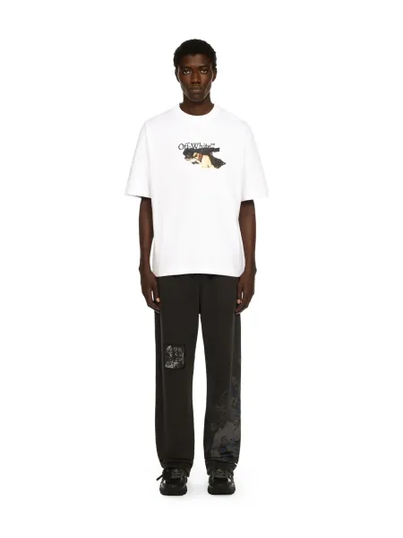 Off-White Mona Lisa Tape Print T-Shirt White and Black - 4