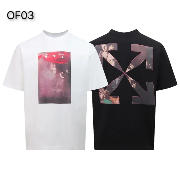 Off-White Mona Lisa Tape Print T-Shirt White and Black - 7