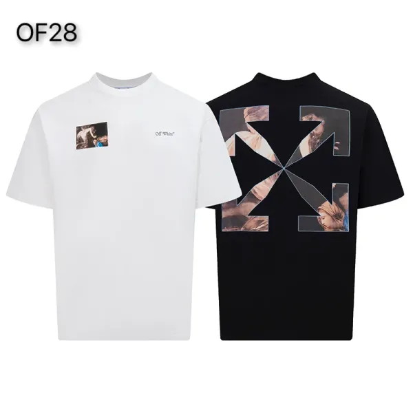 Off-White Mona Lisa Tape Print T-Shirt White and Black - 27