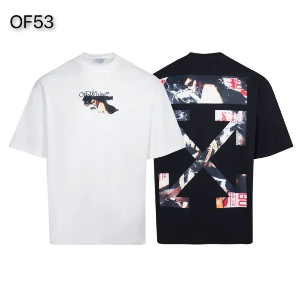 Off-White Mona Lisa Tape Print T-Shirt White and Black - 48