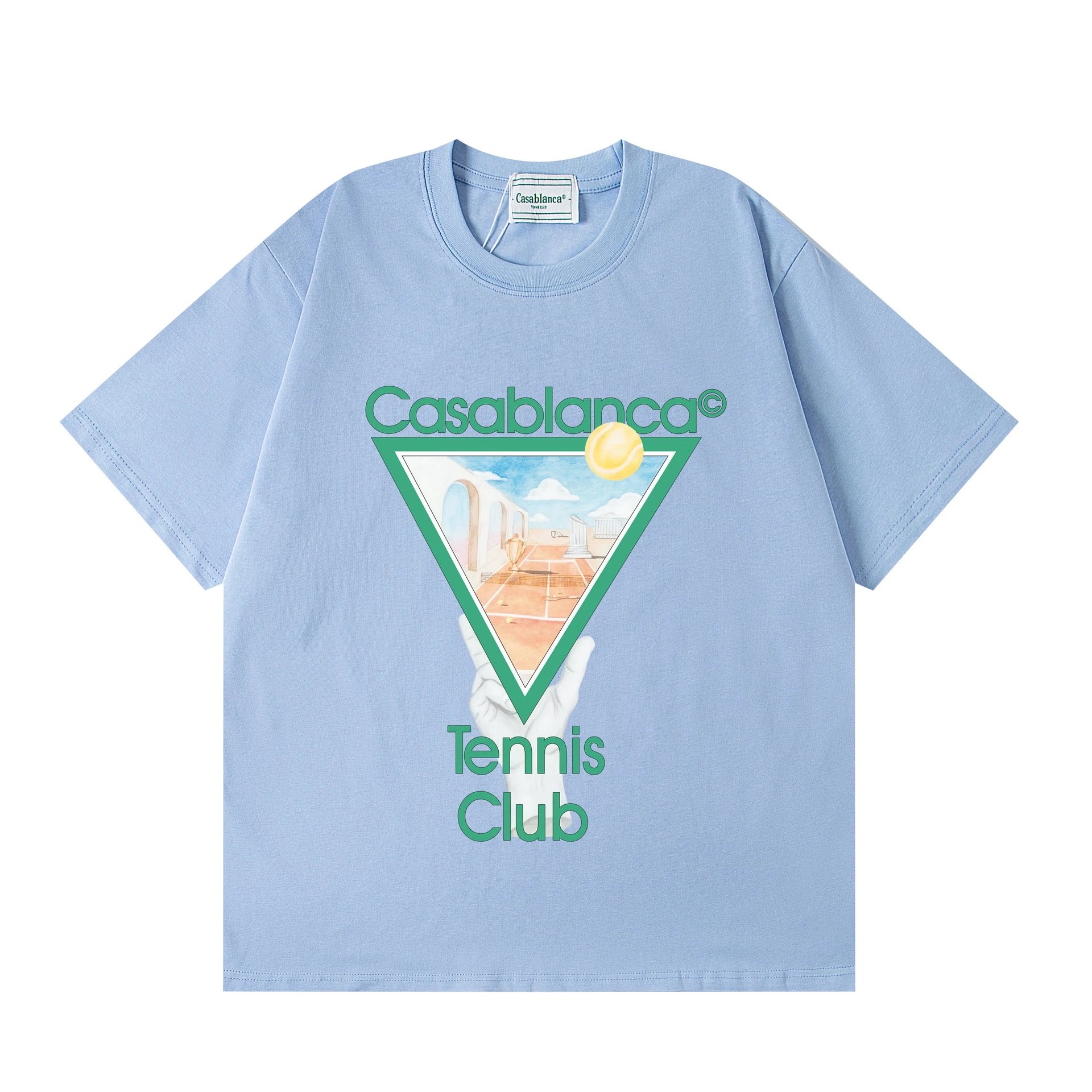 Casablanca Tennis Club Light Blue Graphic T-Shirt