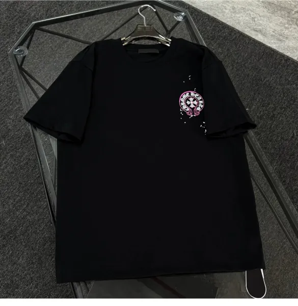 Chrome Hearts Cross Print Black Pink T-Shirt - 5