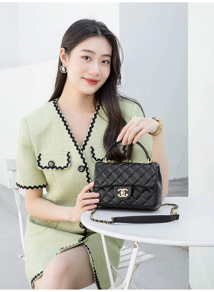 Chanel Mini Flap Bag Black Quilted Leather Chain Shoulder Bag - 10