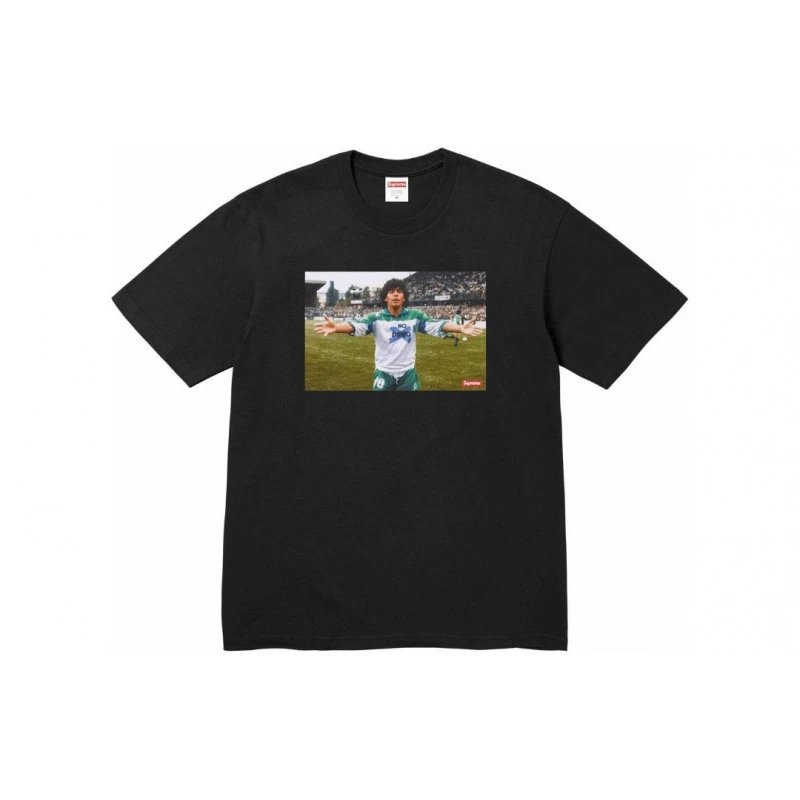 Supreme Soccer Player Photo Print Black T-Shirt