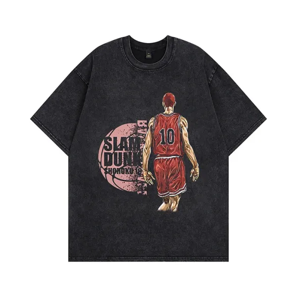 Design Slam Dunk x Shohoku 10 Jersey Graphic T-Shirt Black T-Shirts - 1