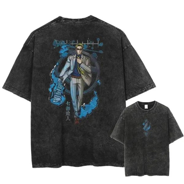 Design Jujutsu Kaisen Gojo Satoru Acid Wash T-Shirt - 1