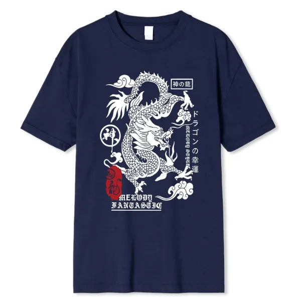 Design Dragon Motif Orange T-Shirt - 3