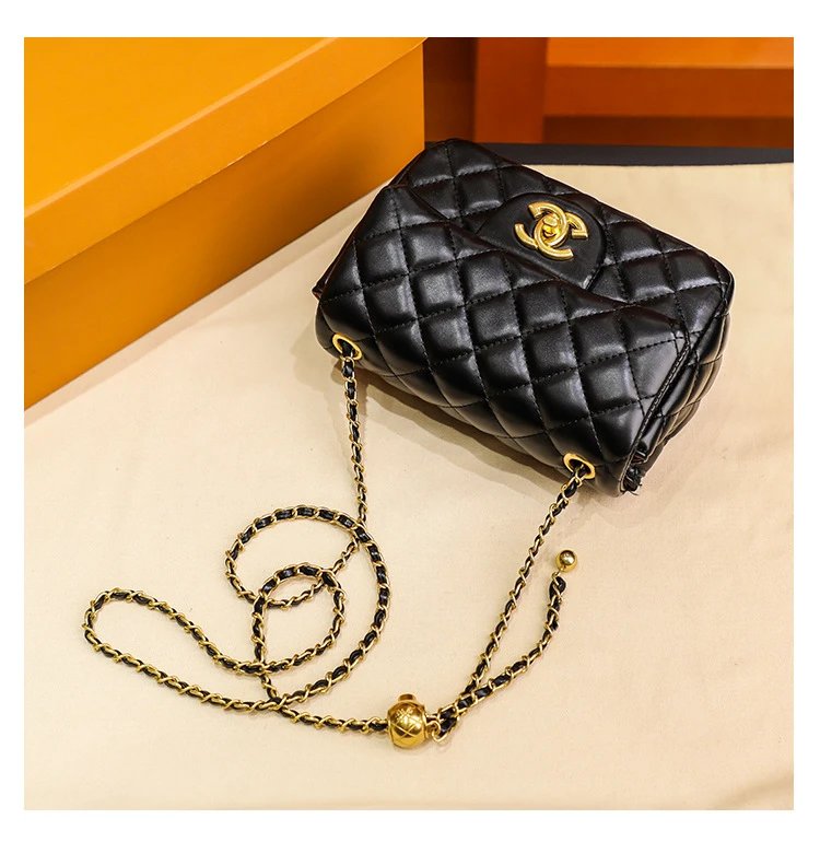 Chanel Mini Flap Bag Black Quilted Leather Chain Shoulder Bag - 14