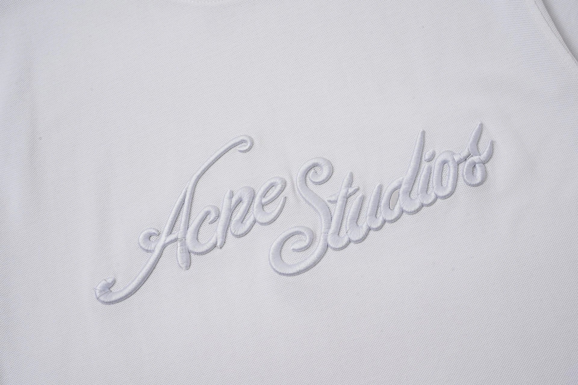 Acne Studios Embroidered Script Logo White T-Shirt - 8