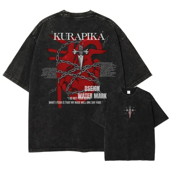 Design Kurapika x Dseign Water Mark Distressed Black Oversized T-Shirt T-Shirts - 1