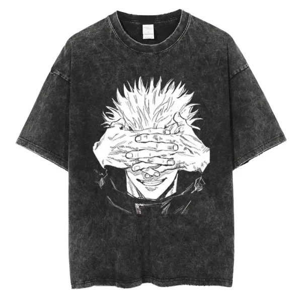 Design Jujutsu Kaisen Gojo Satoru Acid Wash T-Shirt - 1