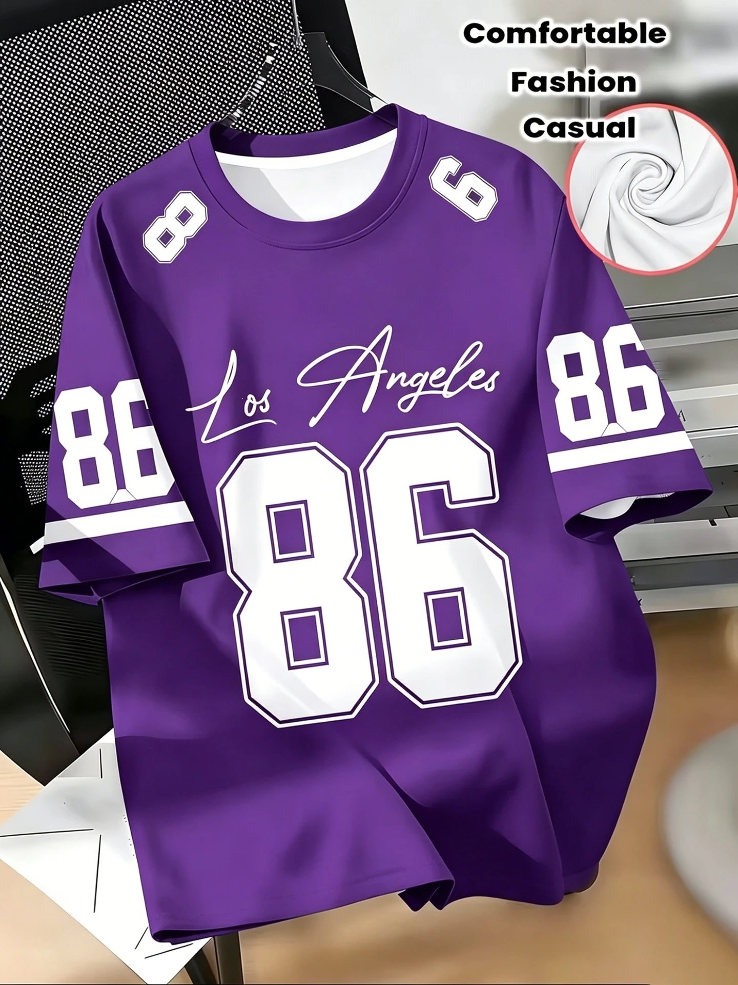 Design Los Angeles 86 Graphic T-Shirt Yellow - 7