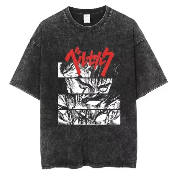 Design Berserk x Unspecified Brand Acid Wash Black T-Shirt T-Shirts - 1