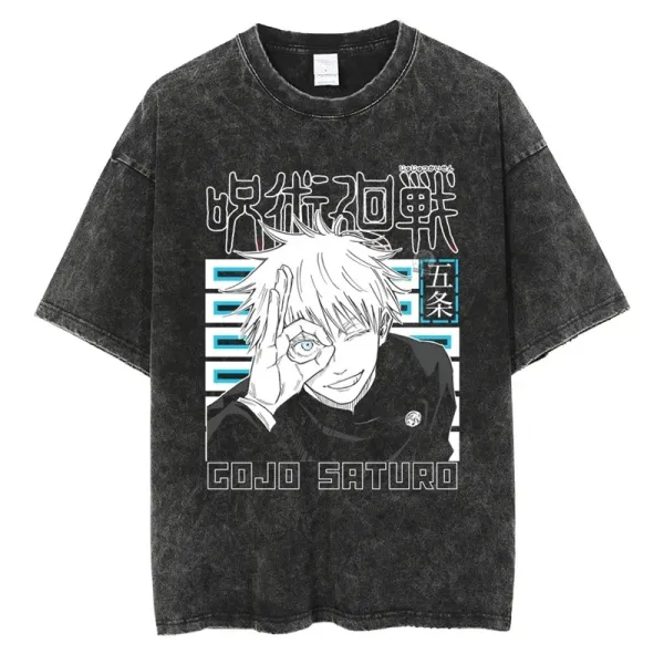 Design Jujutsu Kaisen x Official Merchandise Gojo Satoru Acid Wash T-Shirt T-Shirts - 1
