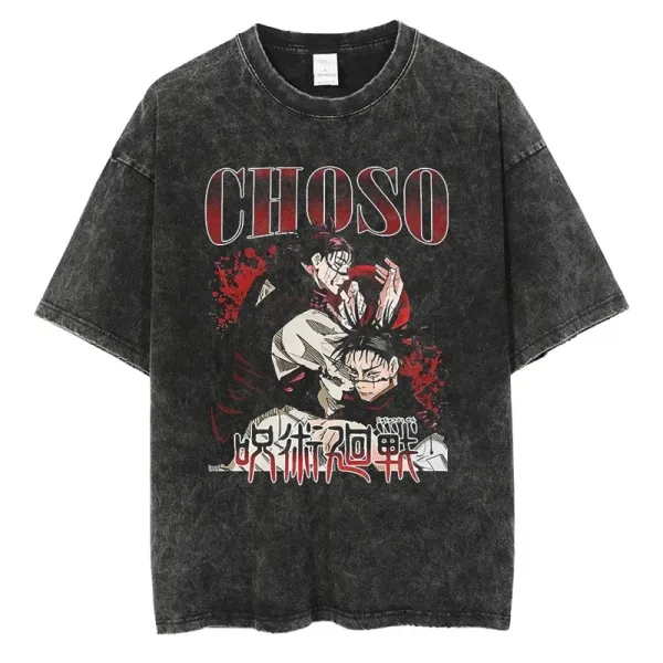 Design Jujutsu Kaisen Choso Graphic Acid Wash T-Shirt - 1