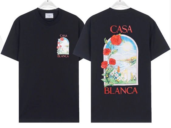 Casa Blanca Floral Arch Print Black T-Shirt
