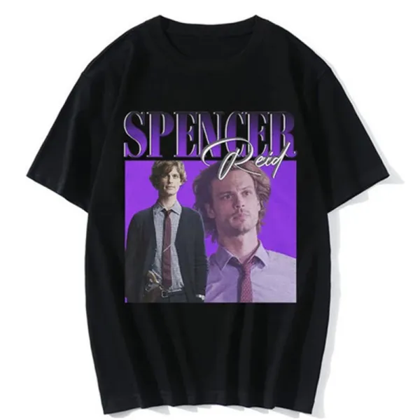 Design Spencer Reid Graphic Print Black T-Shirt - 1
