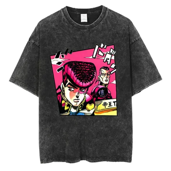 Design JoJo's Bizarre Adventure Graphic Acid Wash T-Shirt - 1