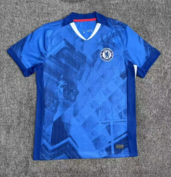 Chelsea FC 2023-24 Third Jersey Blue Architectural Print Jersey - 1