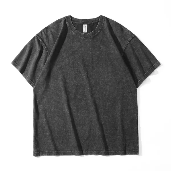 Design Acid Wash Charcoal T-Shirt Tops.t Shirts - 1