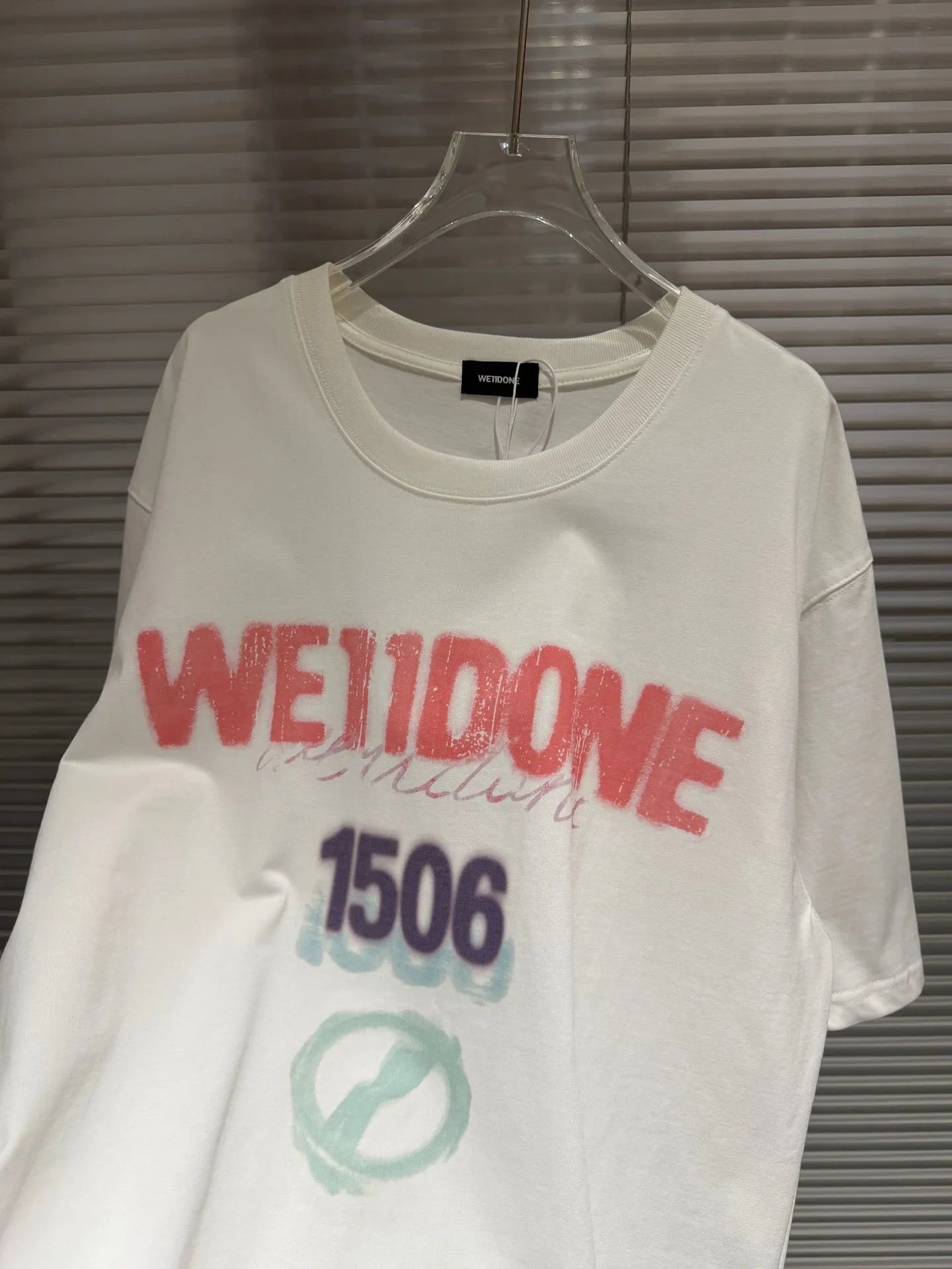 Design WE11DONE Graphic Print Oversized T-Shirt White T-Shirts - 32