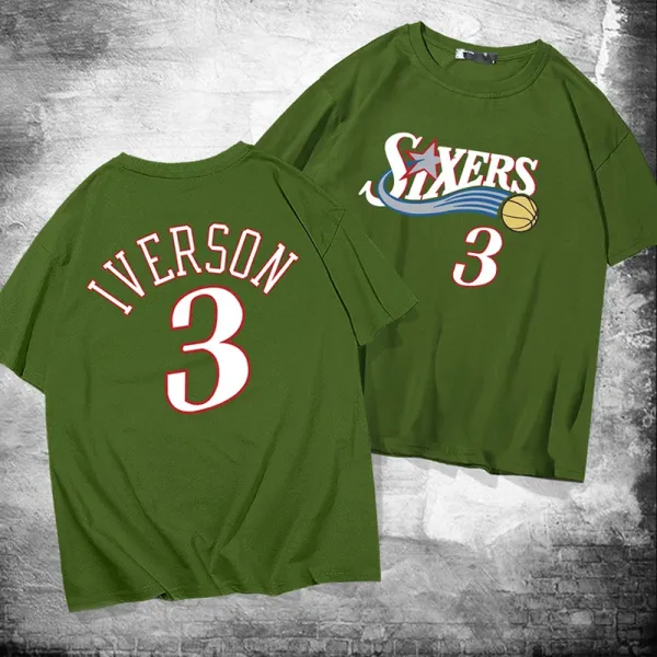 Philadelphia 76ers Allen Iverson #3 Jersey T-Shirt Red - 13
