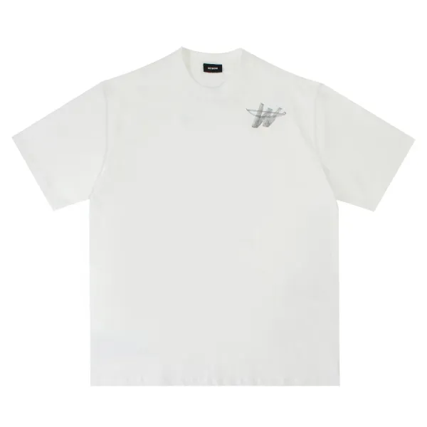 Versace Medusa Wings Red Embroidered White T-Shirt - 6