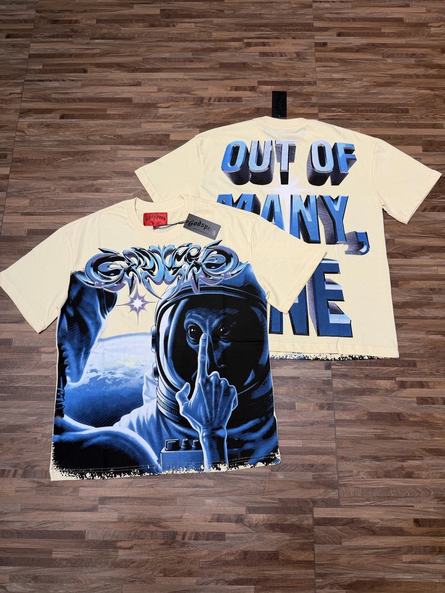 Godspeed Out of Many Astronaut Graphic T-Shirt Black - 6
