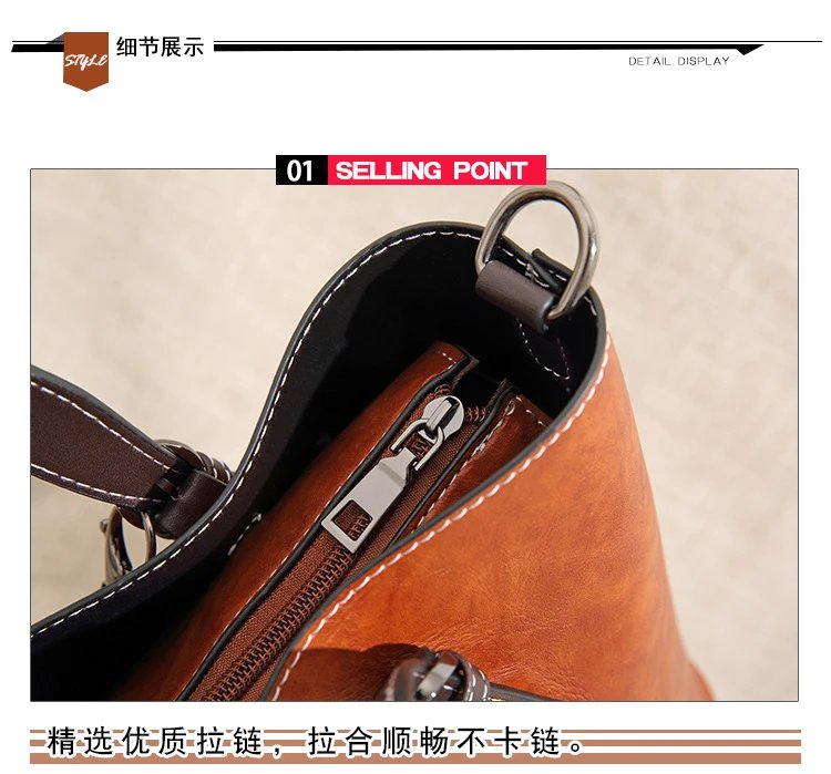 Design Tassel Detail Red Leather-look Tote Handbag Tote Bag - 33