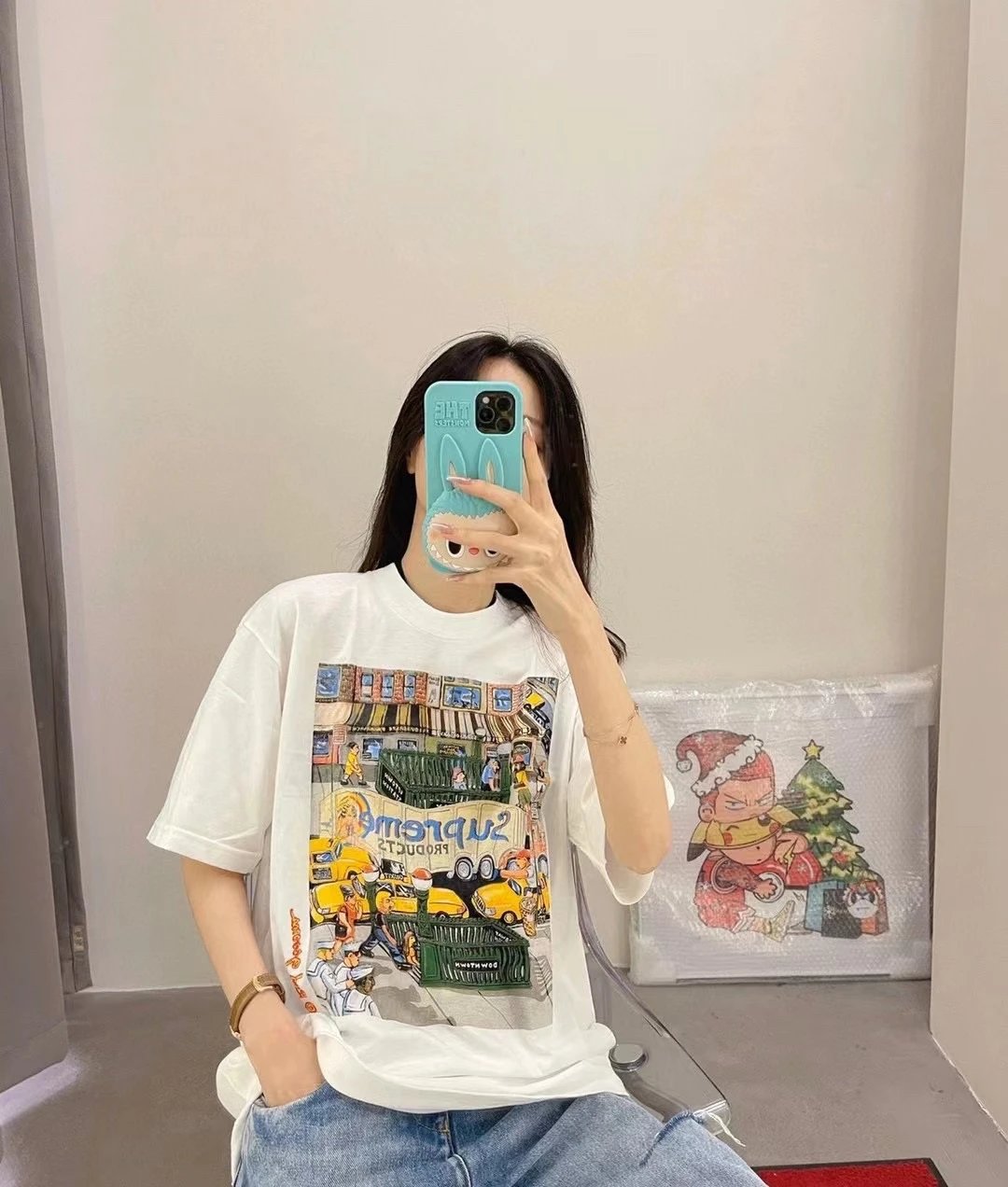 Supreme Bandana Box Logo T-Shirt Navy - 15