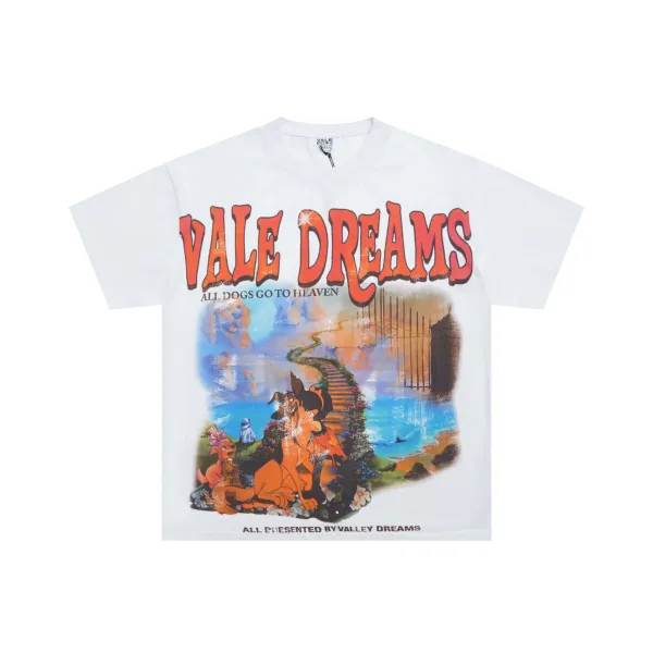 Design Valley Dreams All Dogs Go To Heaven Graphic T-Shirt White T-Shirts - 1
