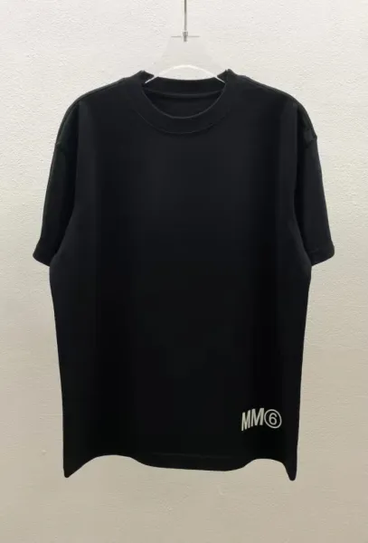 Maison Margiela Tabi Logo Embroidered Black T-Shirt - 24