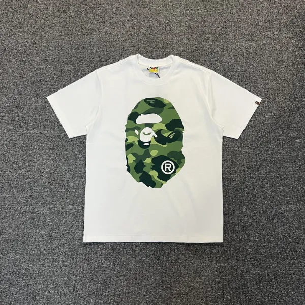 A Bathing Ape Camo Big Ape Head White T-Shirt - 1