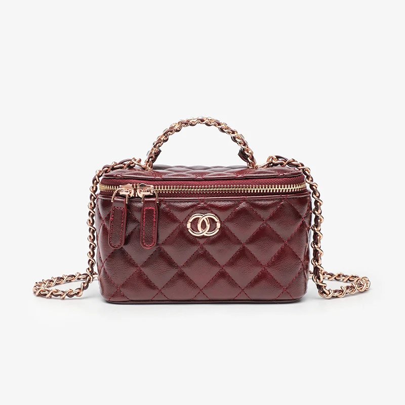 Chanel Mini Vanity Case Off-White Quilted Chain Bag - 24