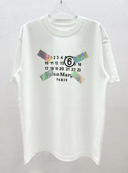 Maison Margiela Tabi Logo Embroidered Black T-Shirt - 46