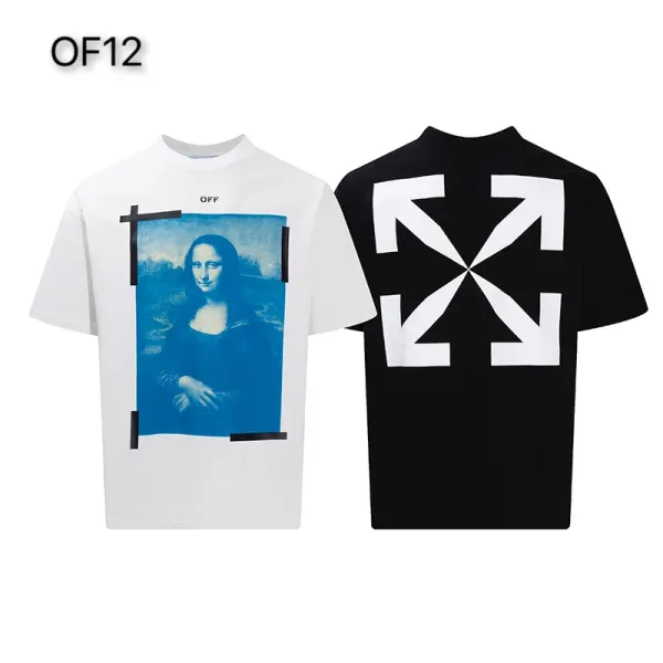 Off-White Mona Lisa Tape Print T-Shirt White and Black - 15