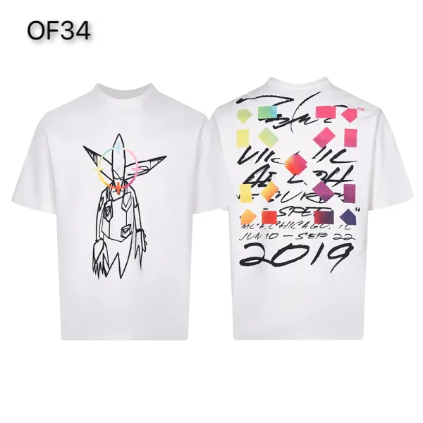 Off-White Mona Lisa Tape Print T-Shirt White and Black - 32