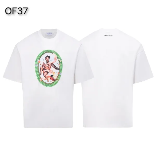 Off-White Mona Lisa Tape Print T-Shirt White and Black - 35