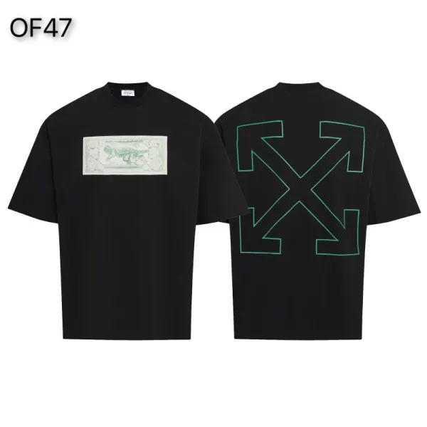 Off-White Mona Lisa Tape Print T-Shirt White and Black - 43