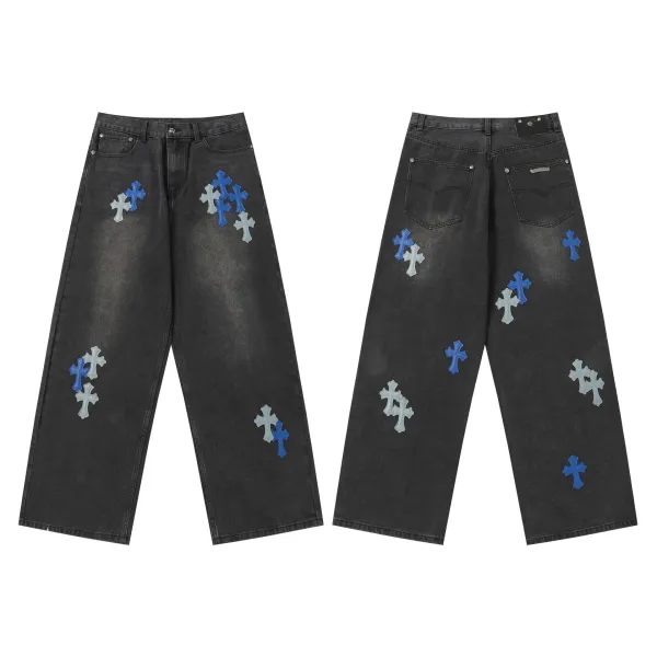 Chrome Hearts Cross Patch Black Jeans - 34