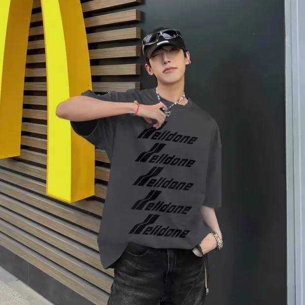 Design Helldon Graphic Print Oversized T-Shirt White - 5