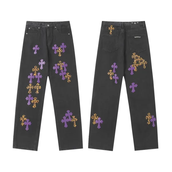 Chrome Hearts Cross Patch Black Jeans - 42