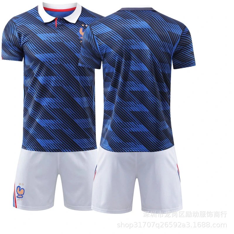 Le Coq Sportif France National Team Home Kit Blue Multicolor Jersey and Shorts