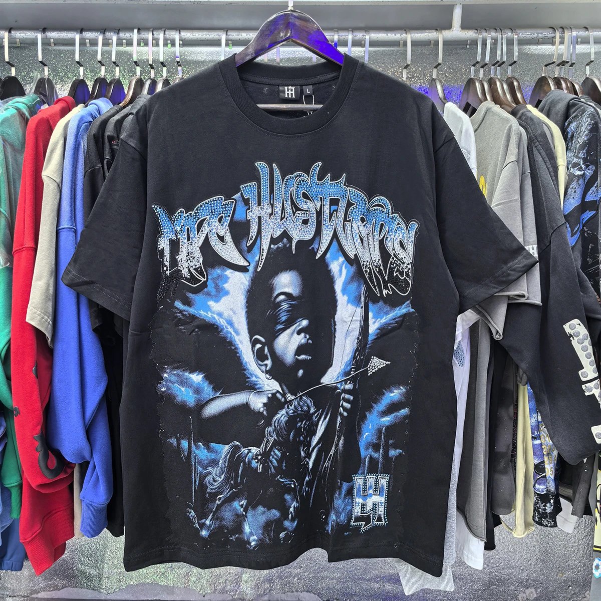 Design Life Hustlers Jesus Is King Graphic T-Shirt Black T-Shirts - 42