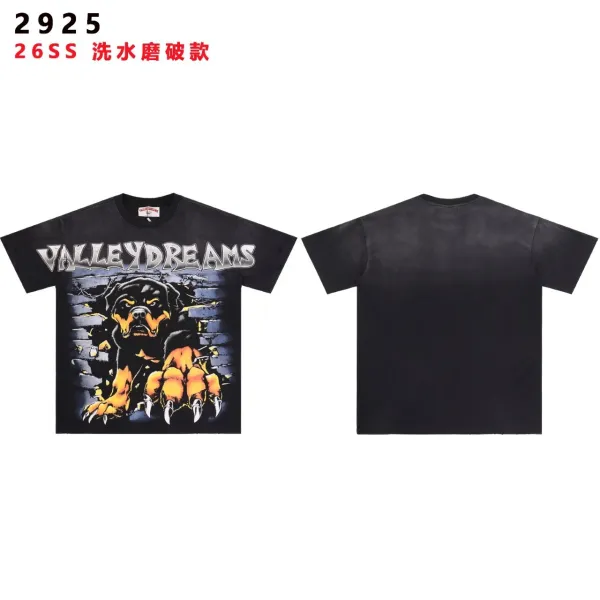 Design Valley Dreams Rottweiler Graphic Washed Black T-Shirt T-Shirts - 4