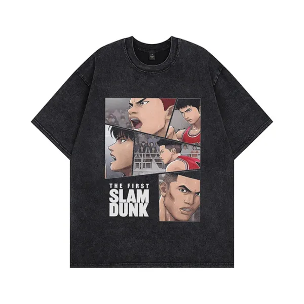 Design Slam Dunk The First Graphic Print Black T-Shirt T-Shirts - 1