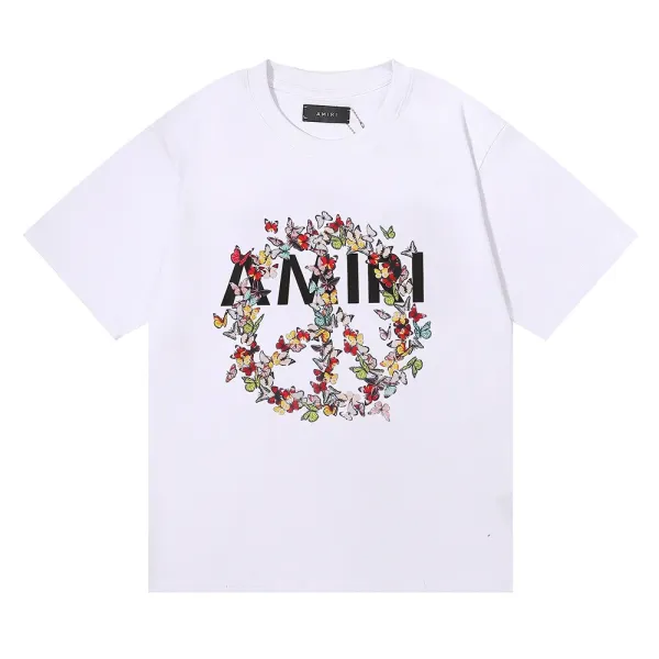 Amiri Butterfly Logo Print White T-Shirt - 1