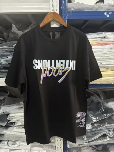 Vlone VLONE Pink and Black Logo T-Shirt White - 4