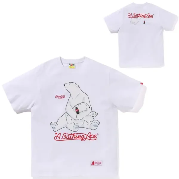 A Bathing Ape Multi-Logo Print White T-Shirt - 7