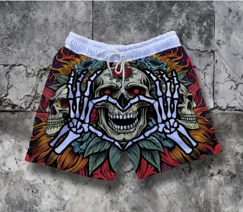 Design Rain or Sun Apparel Psychedelic Face Print Swim Shorts Multicolor Swimwear - 4